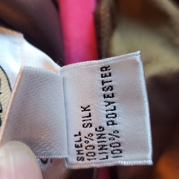 Talbots  Midi Bronze  Silk Pleated  A line Skirt sz 8 - Picture 6 of 6